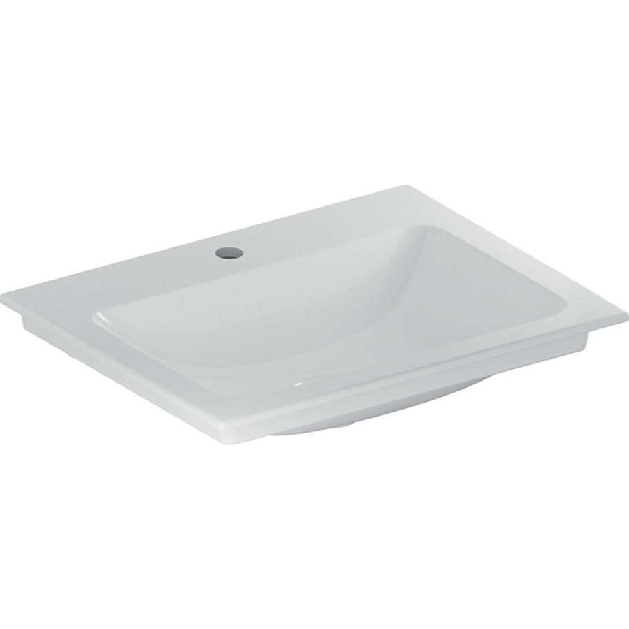 Meubelwastafel afleg L/R 60x48cm met kraangat wit Keratect ONE