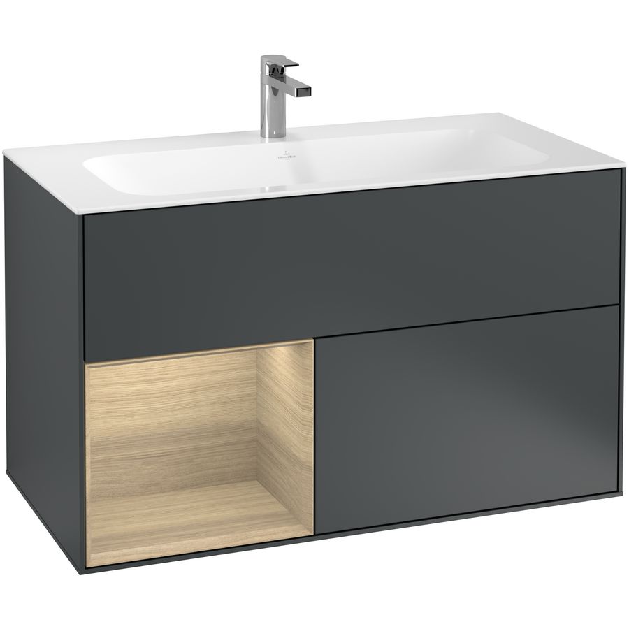 Wastafelonderkast Finion 996x591x498mm Mid.Blue Matt Lacquer F030PCHG