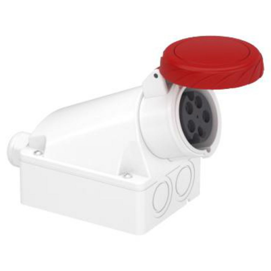 Wandcontactdoos Gehoekt 3P+N+A 16A 380-415V AC 6h PratiKa