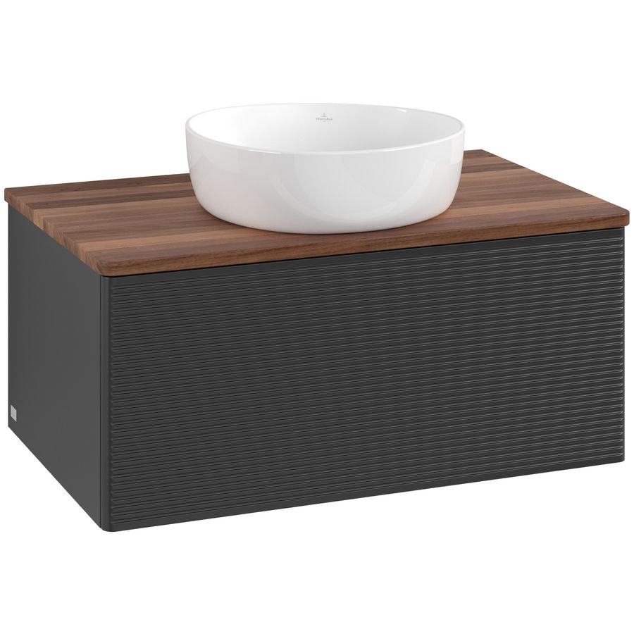 Wastafelonderkast Antao 800x360x500mm Black Matt Lacquer L30112PD