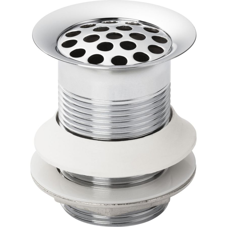 Schachtplug 1.1/4" x 60 x 70 chroom m/rooster/z overloop