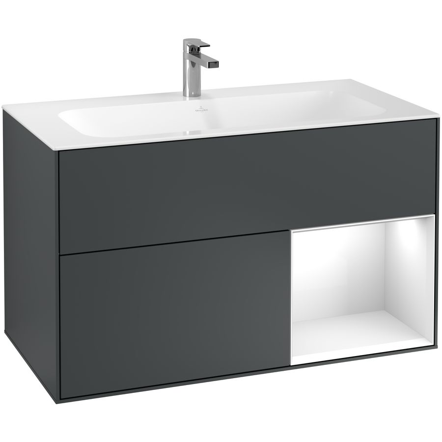 Wastafelonderkast Finion 996x591x498mm Mid.Blue Matt Lacquer F040GFHG