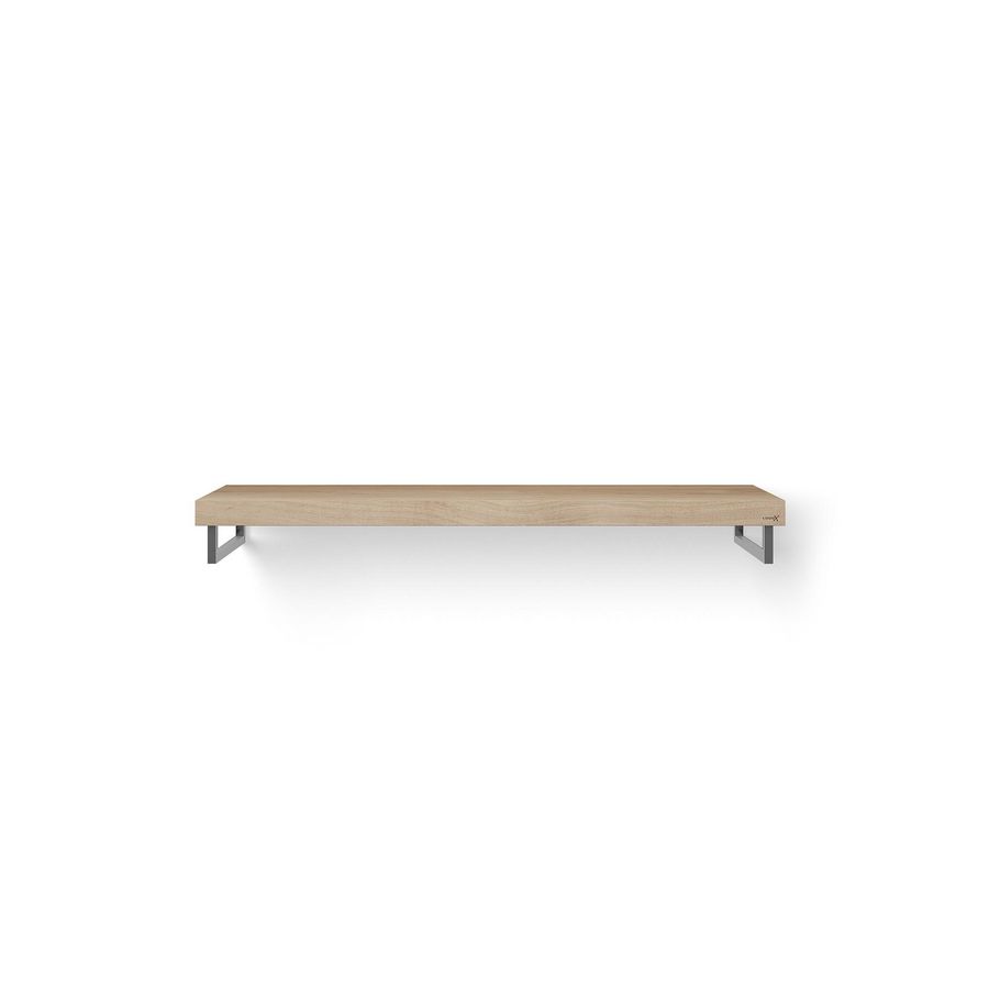 Wastafelblad Solo Wood eiken 140cm RVS 2x handdoekhouder