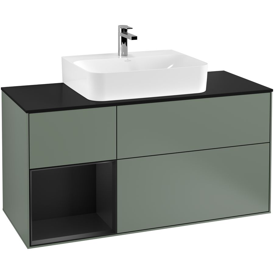 Wastafelonderkast Finion 1200x603x501mm Olive Matt Lacquer G162PDGM