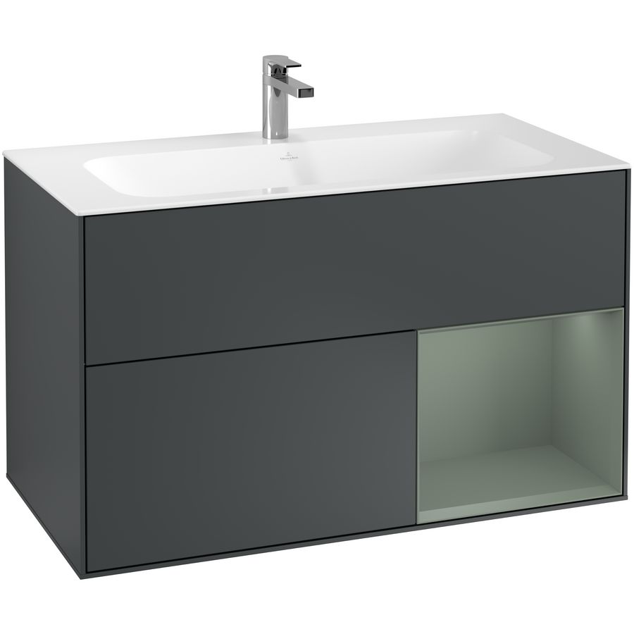 Wastafelonderkast Finion 996x591x498mm Mid.Blue Matt Lacquer F040GMHG