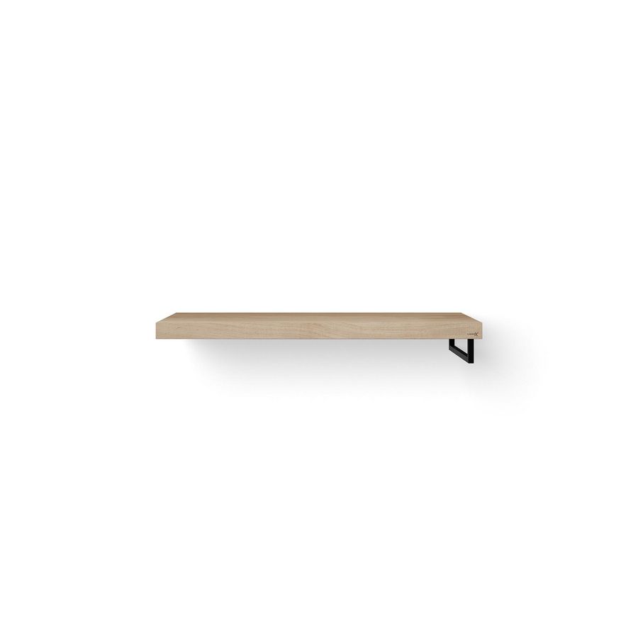 Wastafelblad Base Wood eiken 120cm zwart 1x handdoekbeugel RE.