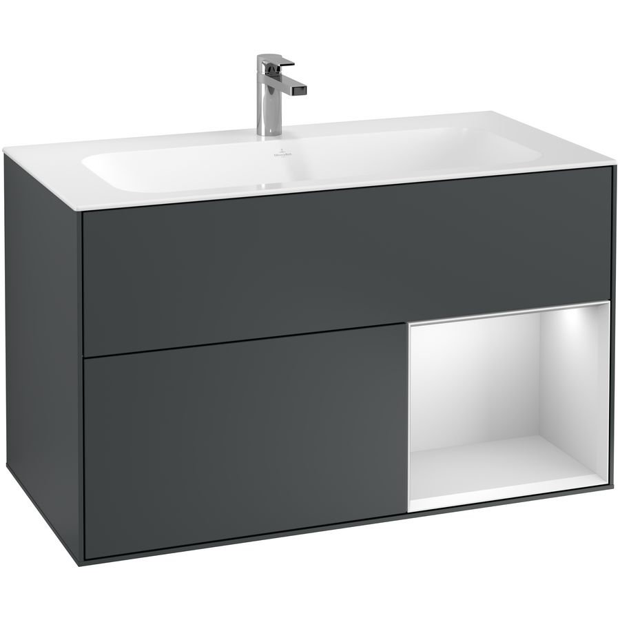 Wastafelonderkast Finion 996x591x498mm Mid.Blue Matt Lacquer F040MTHG