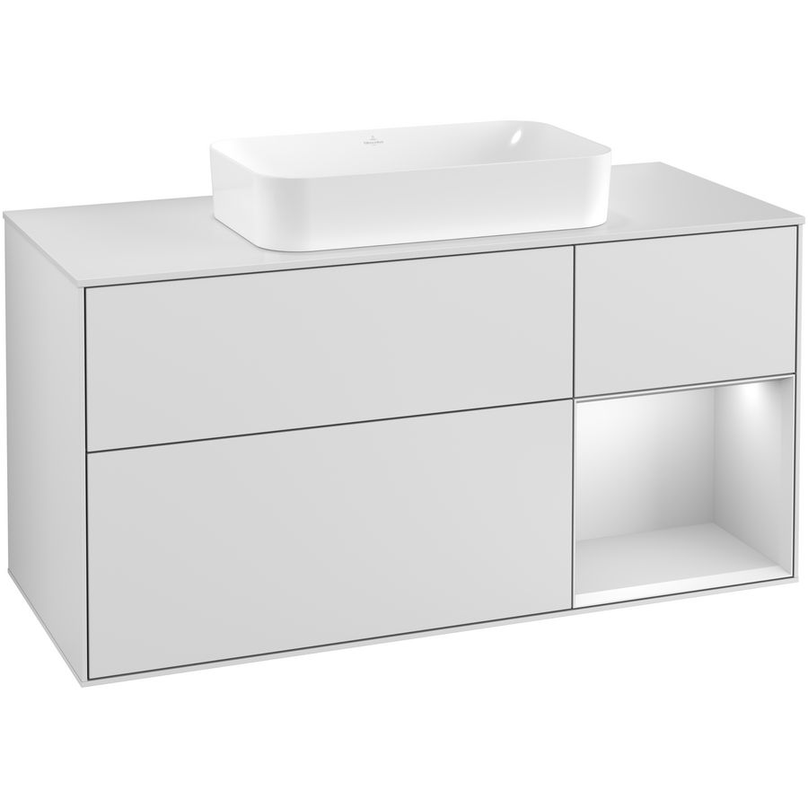 Wastafelonderkast Finion 1200x603x501mm White Matt Lacquer G301MTMT