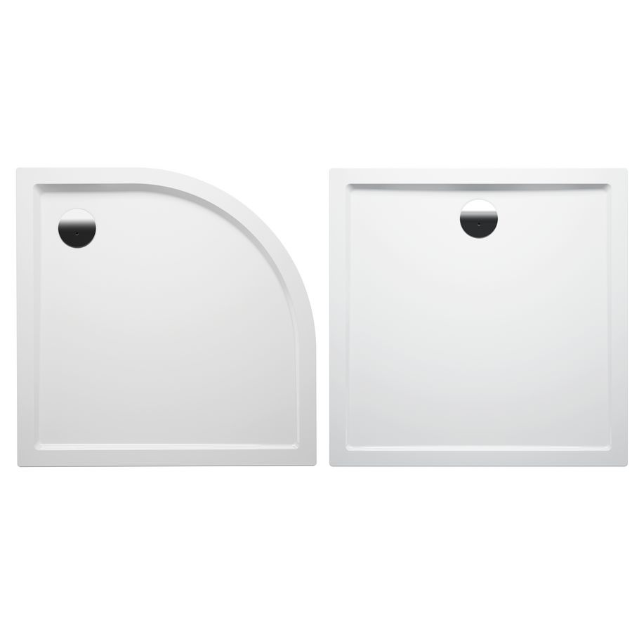 Douchebak DAVOS 90x90cm acryl wit randhoogte 4,5cm glans incl. pootset en paneel