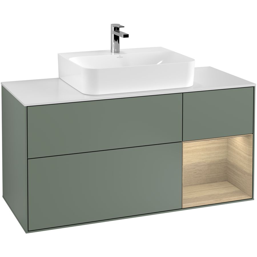 Wastafelonderkast Finion 1200x603x501mm Olive Matt Lacquer G171PCGM