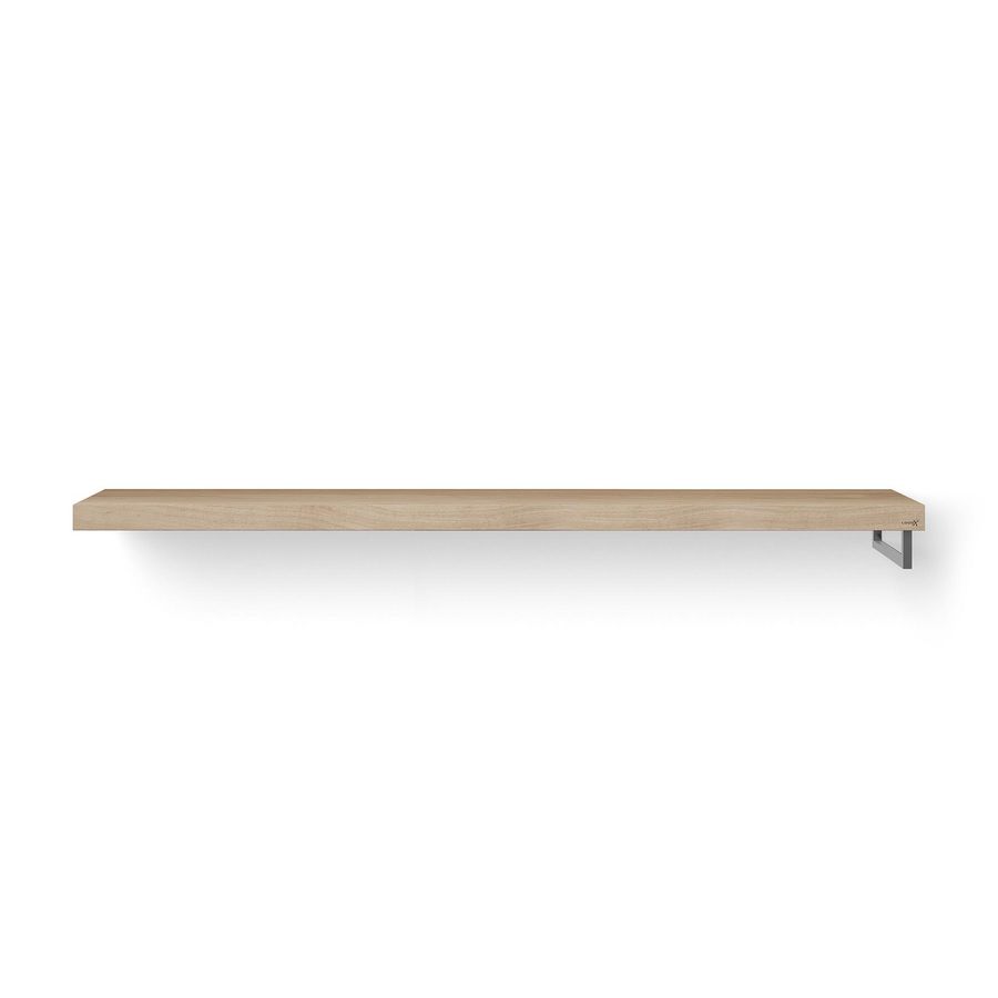 Wastafelblad Base Wood eiken 200cm RVS 1x handdoekbeugel RE.