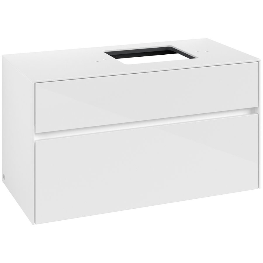 Wastafelonderkast Collaro 1000x548x500mm Glossy White C12700DH