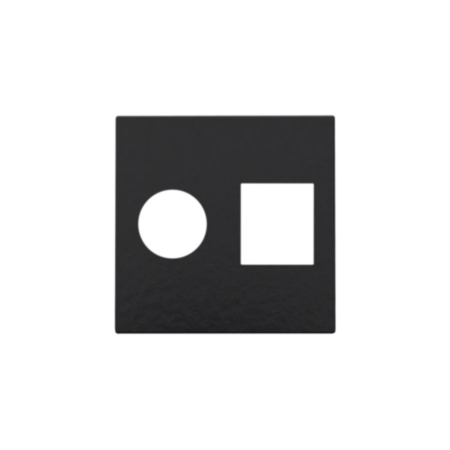 Afwerkingsset enkelvoudige coax/netwerkaans. RJ45 pianoblack