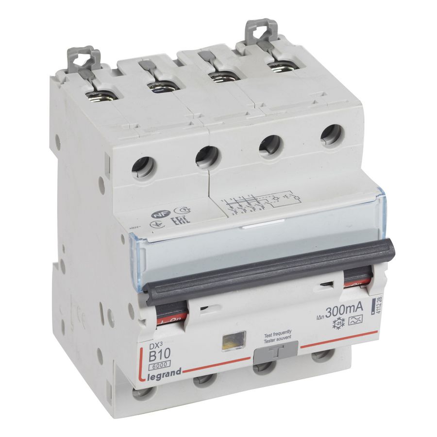 Aardlekautomaat DX3 4-polig B10A 6000A 300mA
