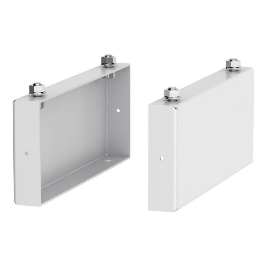 Zijplaten sokkel HxD=100x250mm wit RAL 9016 stapelbaar voor