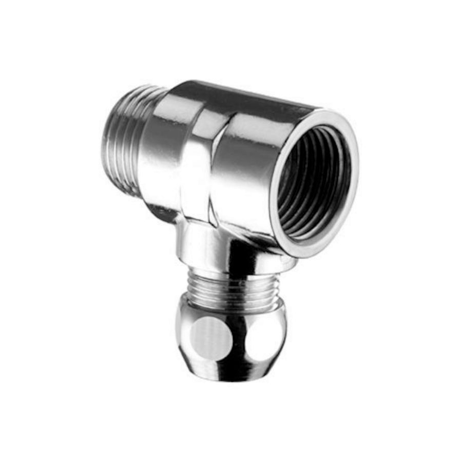 T-stukklemschroefkoppeling 1/2"x Ø10mm chroom