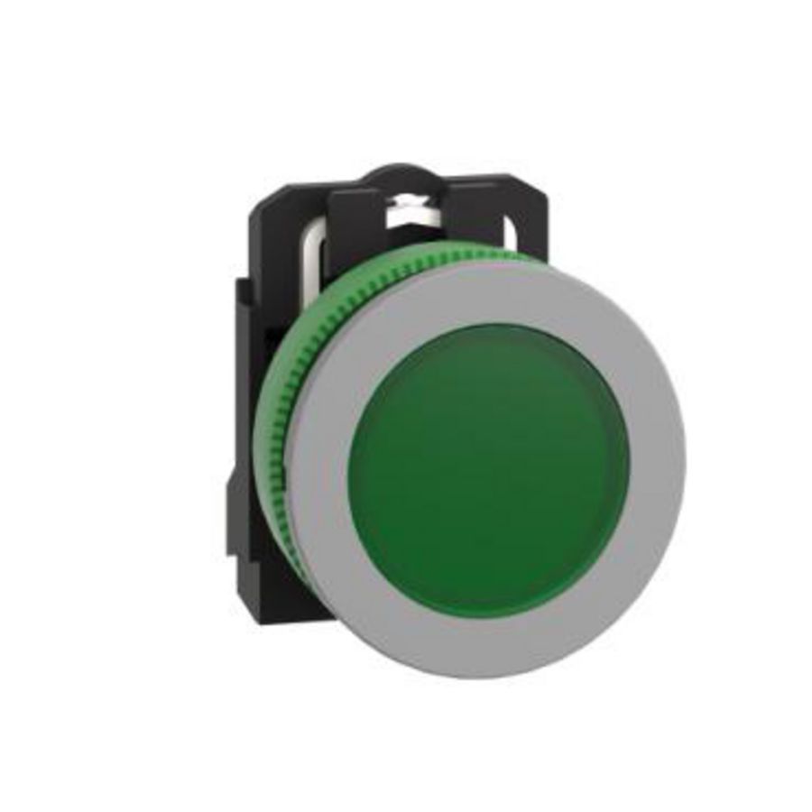 flush mounted pilot light complete 110...120V green cp grey