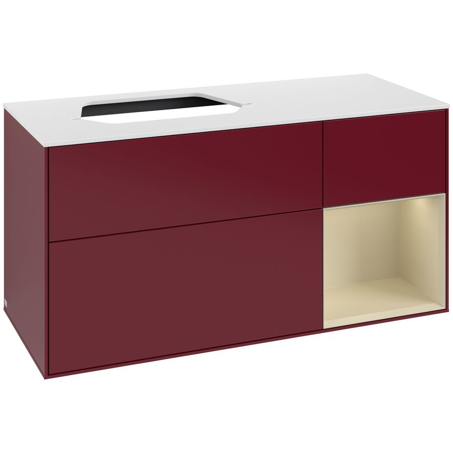 Wastafelonderkast Finion 1200x603x501mm Peony Matt Lacquer F401HJHB
