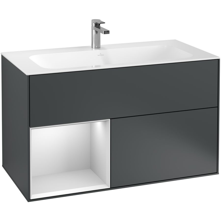 Wastafelonderkast Finion 996x591x498mm Mid.Blue Matt Lacquer G030MTHG