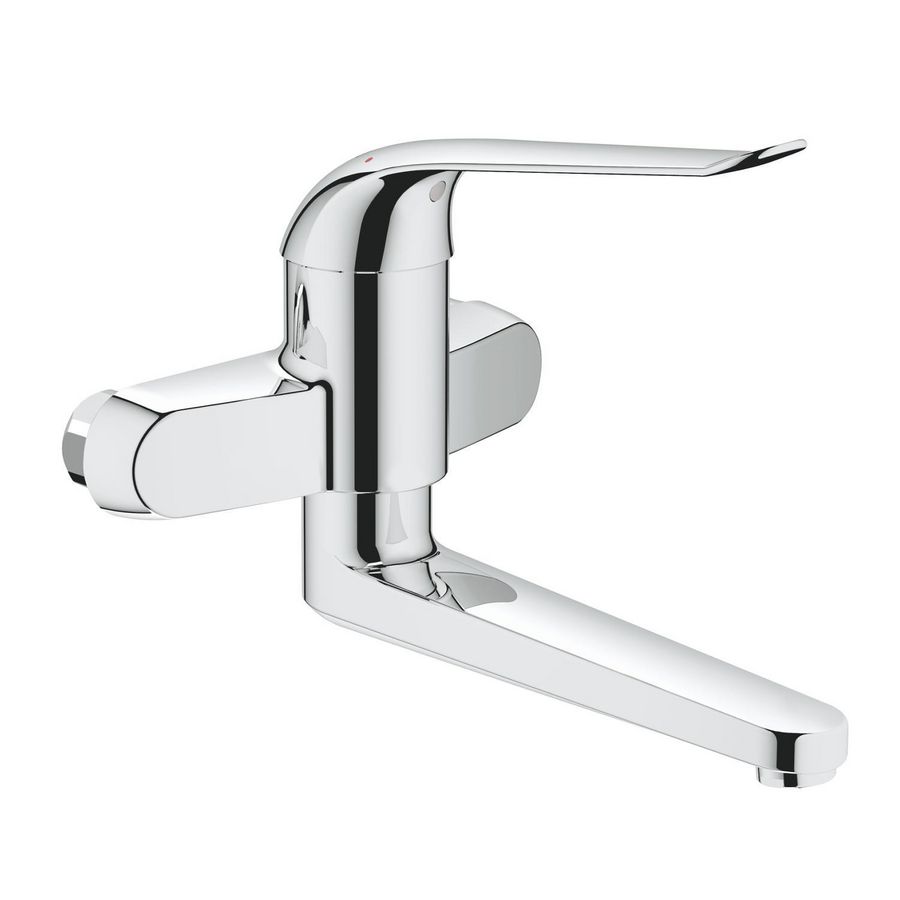 Euroeco wandkraan chroom draaibare hendel 170mm