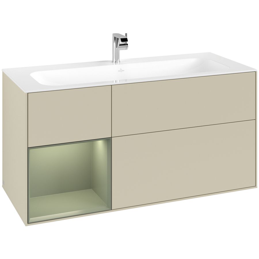 Wastafelonderkast Finion 1196x591x498mm S.Grey Matt Lacquer F060GMHJ