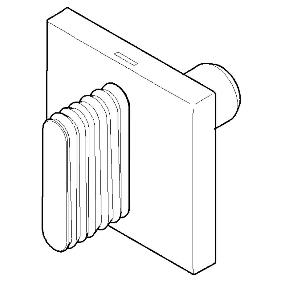 Greep v. badkuip Cold ovaal golf 60x60x40mm Platina gebors.