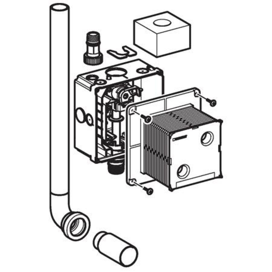 HyTronic urinoir inbouwset met spoelbocht diameter 32mm