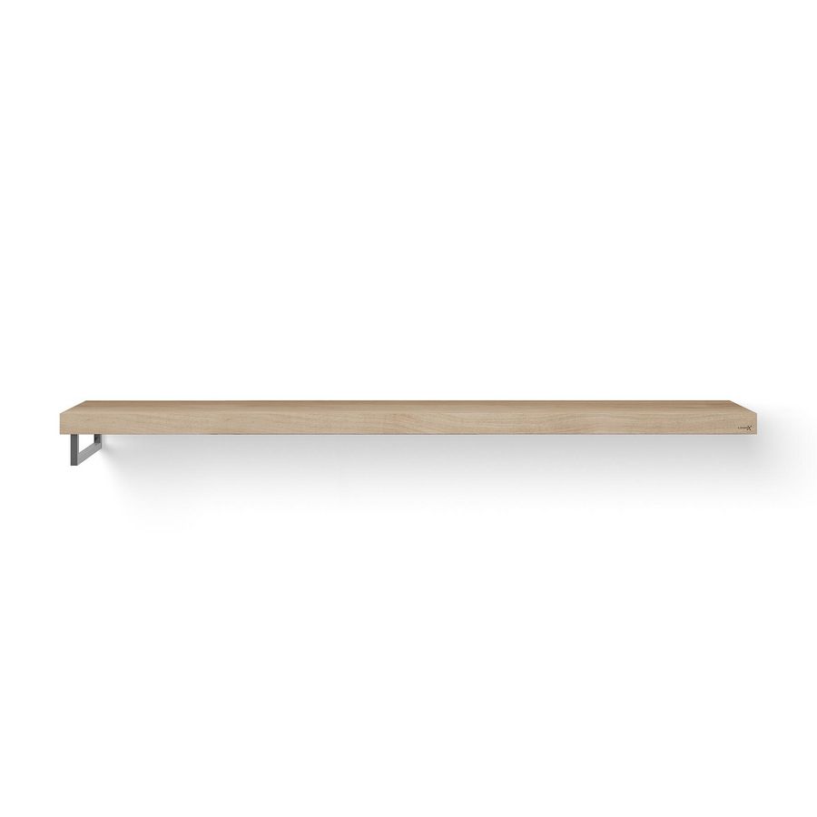Wastafelblad Base Wood eiken 200cm RVS 1x handdoekbeugel LI.