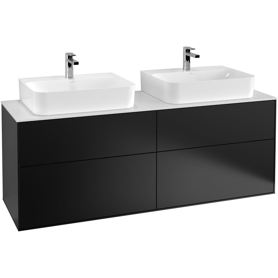 Wastafelonderkast Finion 1600x603x501mm Black Matt Lacquer G18100PD
