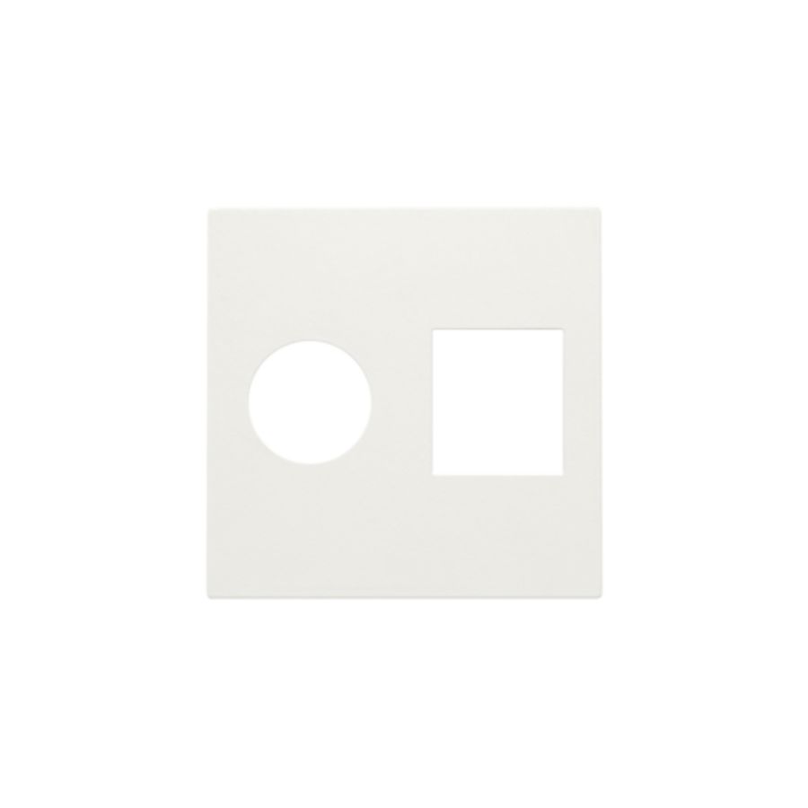 Afwerkingsset enkelvoudige coax/netwerkaans. RJ45 white