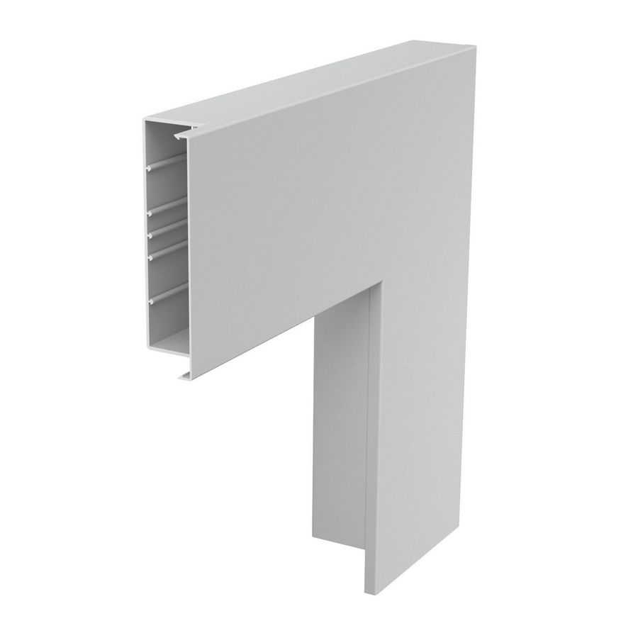 Platte hoek 560,5x210x80 polyvinylchlorid lichtgrijs