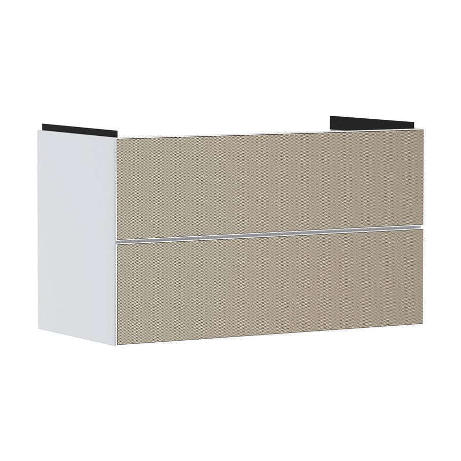 Onderkast mat wit / front patterned bronze 980x475mm 2x la tbv wastafel Xevolos E 54181390