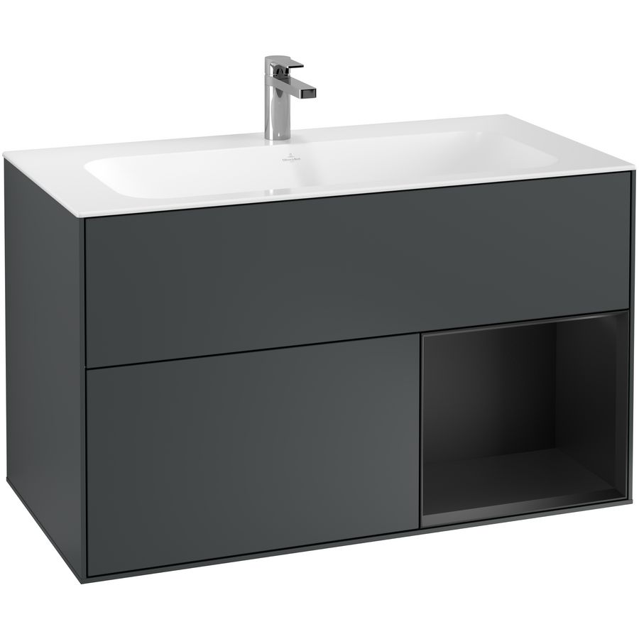 Wastafelonderkast Finion 996x591x498mm Mid.Blue Matt Lacquer G040PDHG