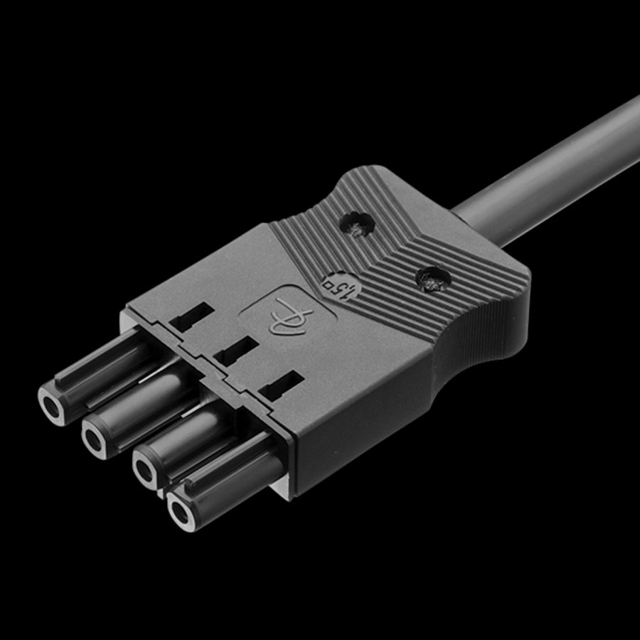 Aansluitsnoer female 4-polig 1,5mm² 200cm LV zwart Eca (AC166 ALCGB/415 200)