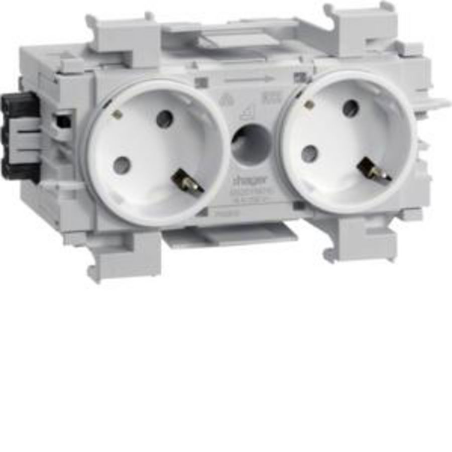 Wandcontactdoos 2-V Ecoline 45gr. Wago frontmontage vwit