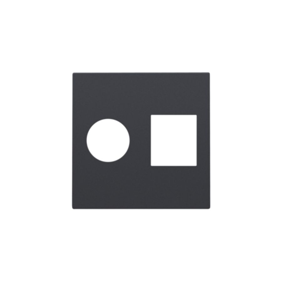 Afwerkingsset enkelvoudige coax/netwerkaans. RJ45 anthracite