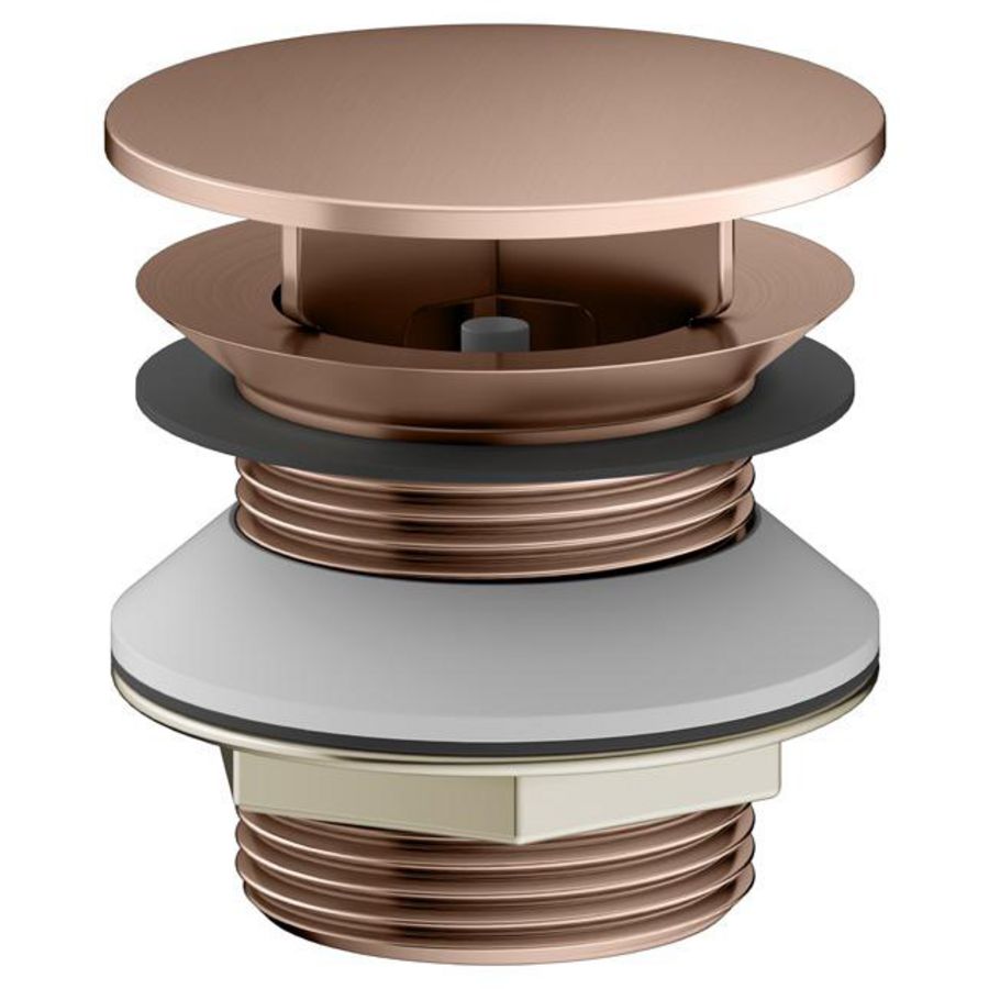 Schachtplug G 1 1/4 met dop rood goud geborsteld