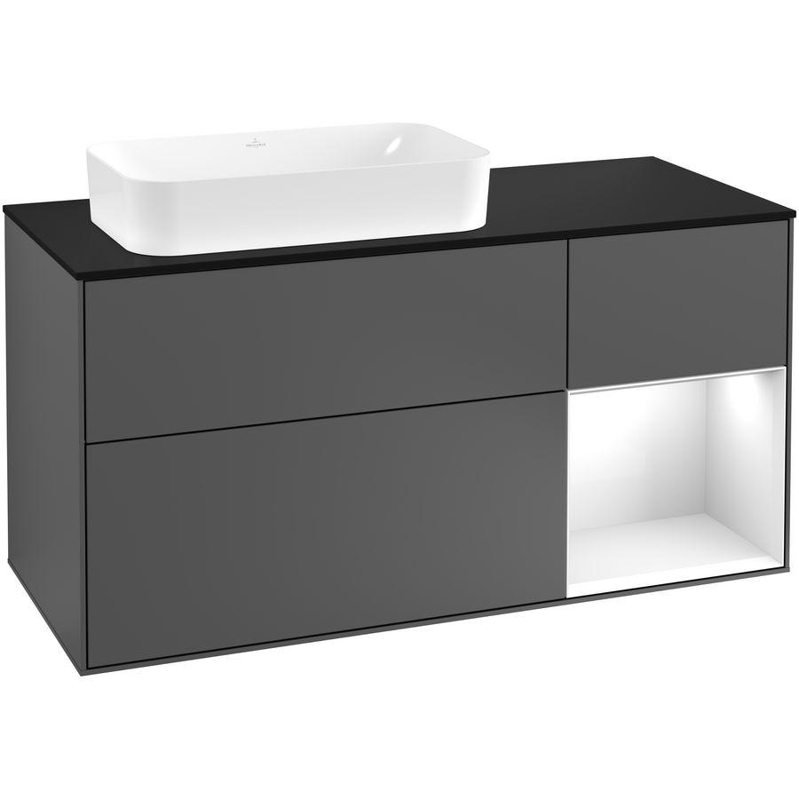 Wastafelonderkast Finion 1200x603x501mm Antr. Matt Lacquer G282GFGK