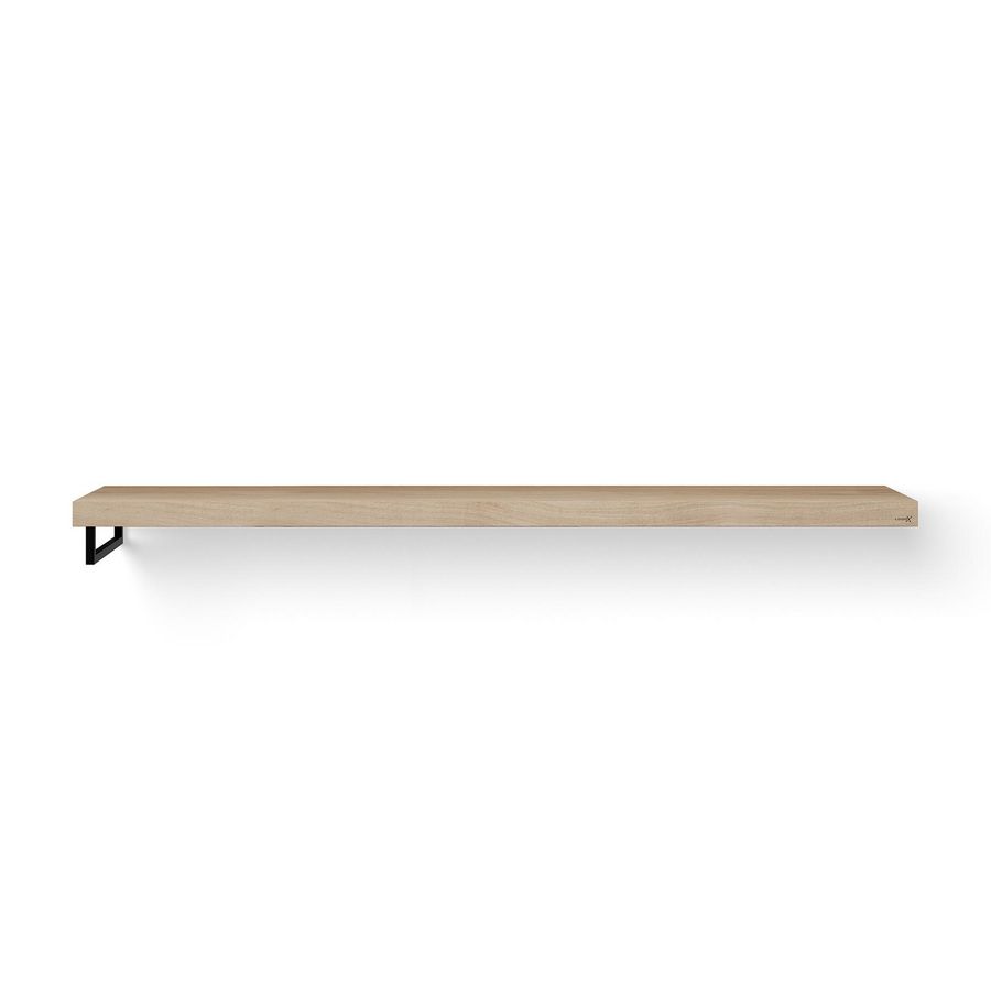 Wastafelblad Base Wood eiken 200cm zwart 1x handdoekbeugel LI.