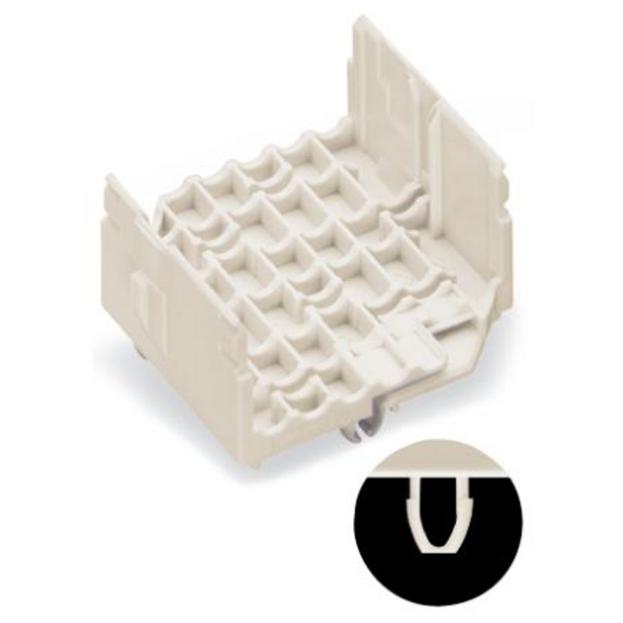 Kabelhouder onderste deel + klikvoetjes wit 267-412 VVE=250