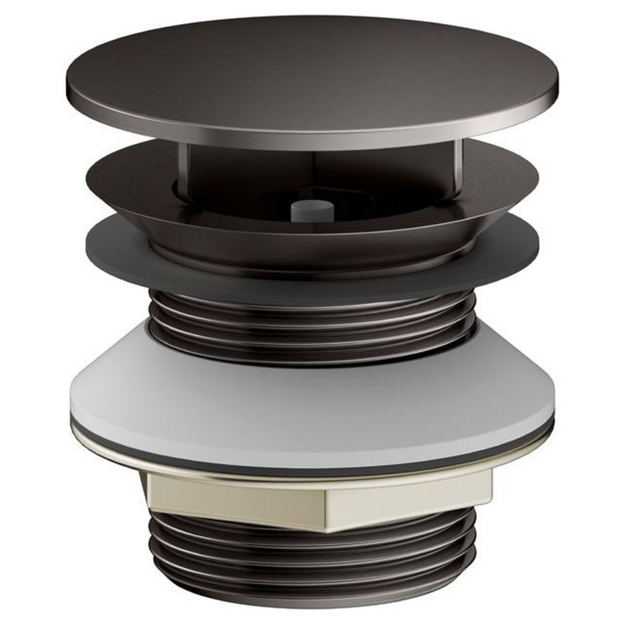 Schachtplug G 1 1/4 met dop titaanzwart geborsteld