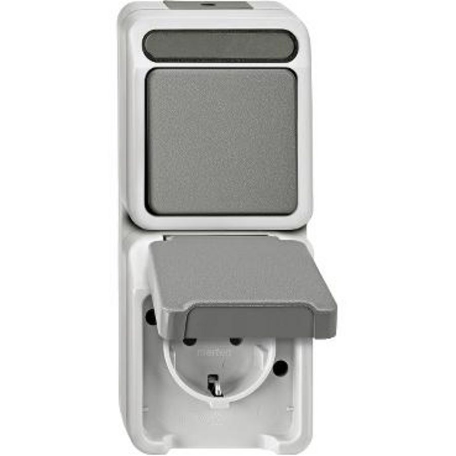 Aquastar-Combi drukknop en WCD-Opbouw-Grijs