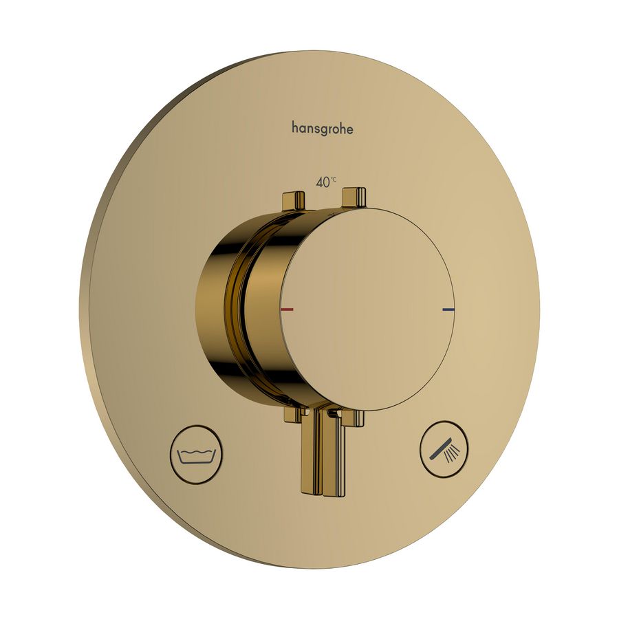 Inbouwthermostaat 2F+zekerheid. EN1717 Ecostat Comfort S Polished Gold-Optic
