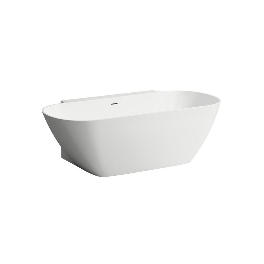 Ligbad LUA back-to-wall ovaal 1700x855mm solid surface Marbond wit incl. afvoergarn.