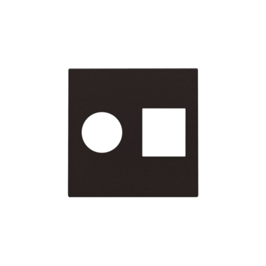 Afwerkingsset enkelvoudige coax/netwerkaans. RJ45 d.brown