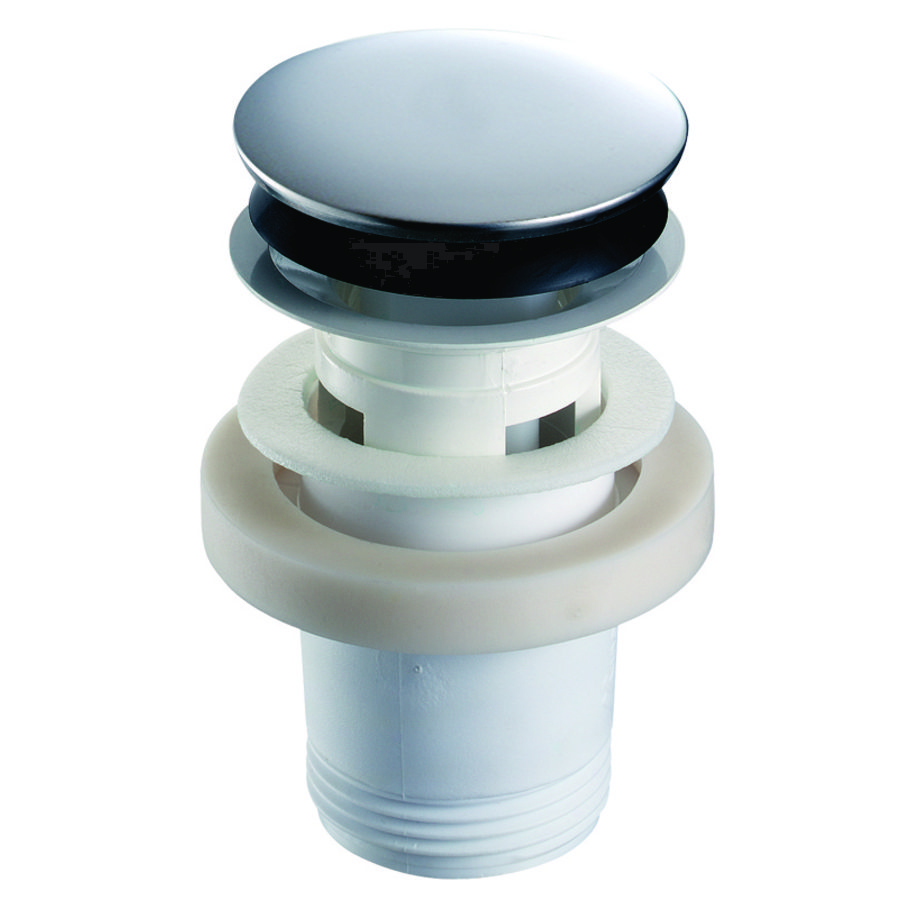 Afvoerplug wastafel 1"1/4 met RVS membraam ON/OFF