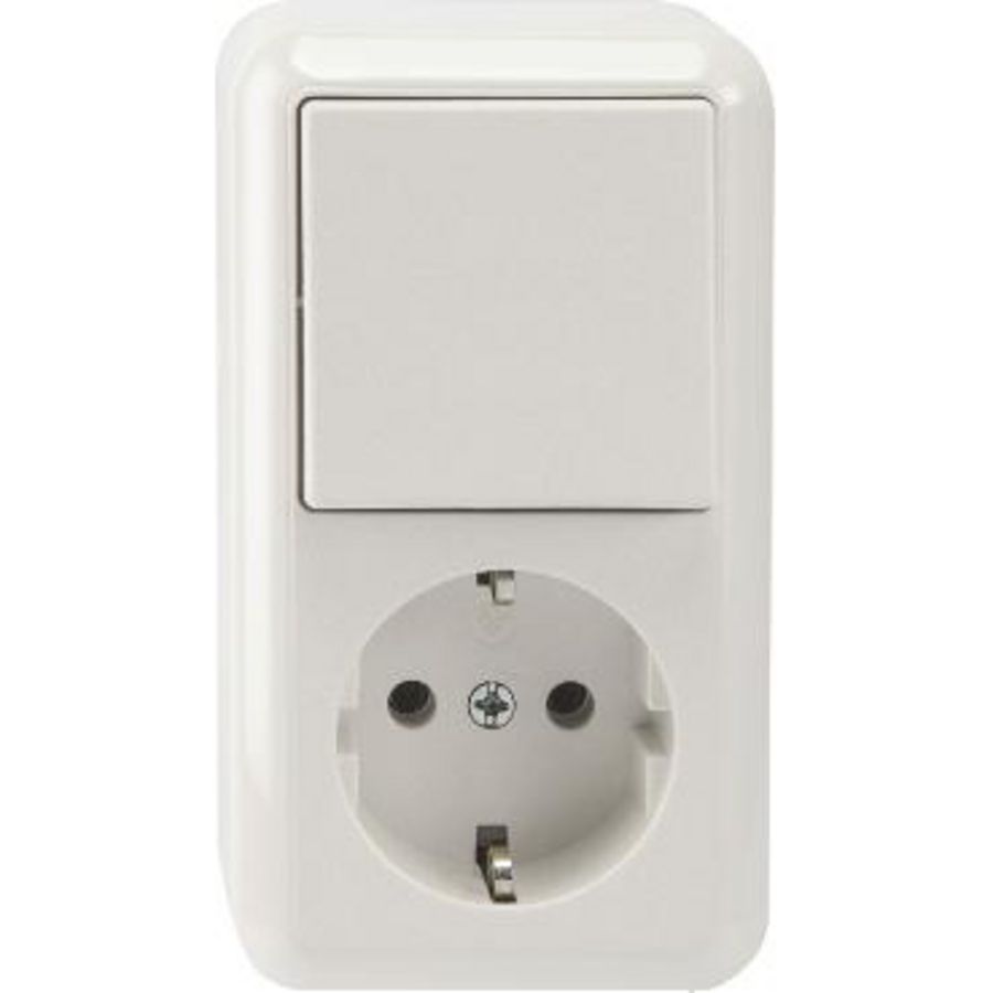 MERTEN-Combi wisselschakelaar en WCD-Opbouw-Polarwit-complee