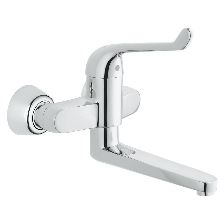 Euroeco spec.veiligh.wandmengkraan chroom hendel 170mm incl. s-koppeling