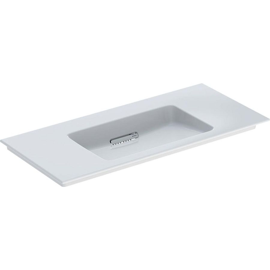 Meubelwastafel afleg L/R 105x48cm afvoer horizontaal zonder kraangat wit Keratect ONE incl. sifon