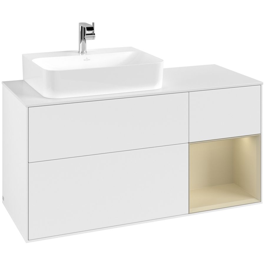 Wastafelonderkast Finion 1200x603x501mm White Matt Lacquer F151HJMT